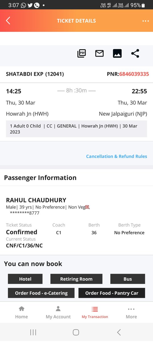RahulChaudhur16's tweet photo. @IRCTCofficial @RailwaySeva while booking the ticket opted for food but now staff saying food not booked..showed them the voucher but no avail https://t.co/xCUiAb91Cc