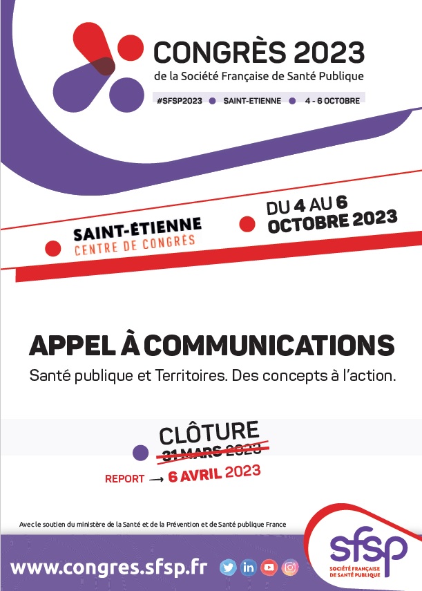 🔴 PLUS QU'UNE SEMAINE 🔴 Profitez des 7 derniers jours de l'appel à communications pour soumettre vos résumés 👉 lnkd.in/epwJhksEel

📅 Clôture le jeudi 6 avril

➡️ 4 types de résumés peuvent être soumis

Et rendez-vous du 4 au 6 octobre à Saint-Étienne ! #SFSP2023