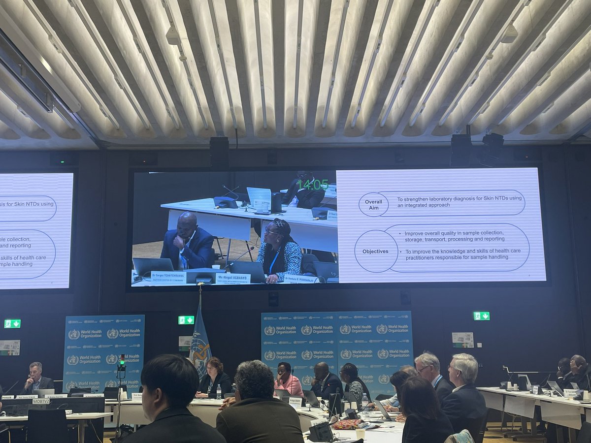 YawAmoako2002's tweet photo. @WHO first Global meeting on Skin NTDs. @AbigailAgbanyo highlights the important role of reference laboratories in the fight against skin NTDS @RichardAllanP https://t.co/J9NQVXck8u