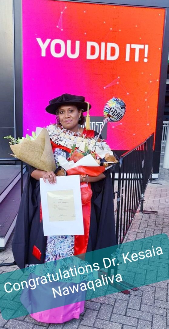 Fiji Institute of Pacific Health Research (@healthfiji) on Twitter photo #Congratulations to the Coordinator of the #SexualReproductiveResearchCentre on being conferred her #PhD whose thesis is entitled #ExploringJobSatisfactionofNursinginFiji <a href="/AUTuni/">AUT University</a>
#EmbraceEquity #womenatwork
Introducing Dr. Kesaia T Nawaqaliva of #FIPHR <a href="/FNUFijiMedical/">FNU College of Medicine, Nursing and Health Sci</a> <a href="/FNUFiji/">Fiji National University</a> #Congratulations to the Coordinator of the #SexualReproductiveResearchCentre on being conferred her #PhD whose thesis is entitled #ExploringJobSatisfactionofNursinginFiji <a href="/AUTuni/">AUT University</a>
#EmbraceEquity #womenatwork
Introducing Dr. Kesaia T Nawaqaliva of #FIPHR <a href="/FNUFijiMedical/">FNU College of Medicine, Nursing and Health Sci</a> <a href="/FNUFiji/">Fiji National University</a>