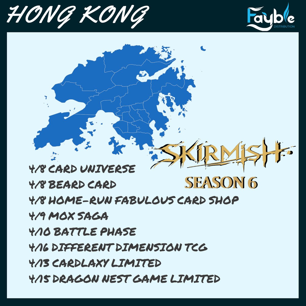 FaybleTcginfo's tweet photo. ⚔Skirmish series is back with a vengeance this April 8-23 with Skirmish Season 6!
Skirmish Season 6 will feature the brand new Outsiders set.
🔎To find your nearest event check out the Outsiders Event Map
https://t.co/cmUD5QNom3
#fabtcg #fabOutsiders https://t.co/Qw4bOv70ty