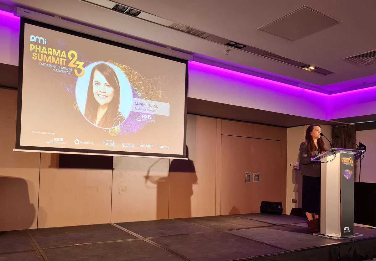 PharmaMgrsInst's tweet photo. Marian Hernon, Associate Director with @AXISConsultLTD gives an opening talk as platinum sponsor at our #pharmasummit 

#collaboration #stakeholderengagement #thepmi23 https://t.co/l2TlUj0Fbb