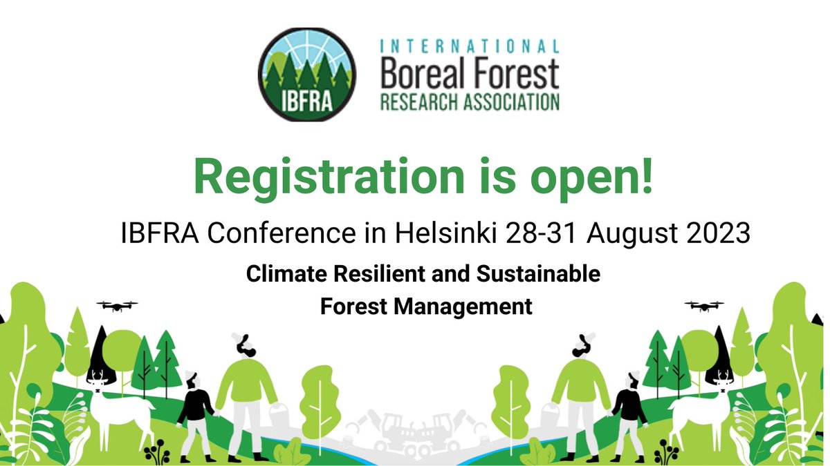 Two days left to benefit from lower registration fees when registering to the #IBFRA2023 conference! 

Check out the details and registration form from the conference’s website:
sites.google.com/tyrskyconsulti…

#boreal #forests <a href="/BorealForest/">IBFRA</a> @LukeFinlandInt <a href="/UNITEflagship/">UNITE Flagship</a> @TyrskyConsult