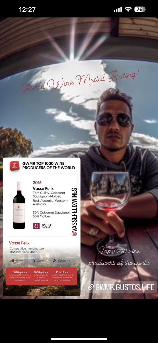 🥇🥈🥉
⠀
@VasseFelix Medal Profile!
⠀
Visit
🌎#GlobalWineMedal Rating
now and uncover 👽 the top-awarded #wines!
⠀
gwmr.gustos.life
⠀
#winebusiness #winecompetition #AI #Prosecco #redwine #whitewine #champagne #cabernet #mclarenvale  #southaustralia #MargaretRiver