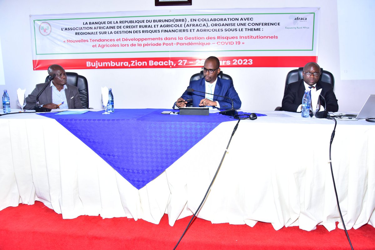 figaburundi's tweet photo. Participation du @figaburundi dans la  conférence régionale sur la gestion des risques financiers et agricoles organisées par la #BRB en collaboration avec  #AFRACA.
@NtareHouse 
@BurundiGov 
@FinancesBdi https://t.co/scSLUSQdpa