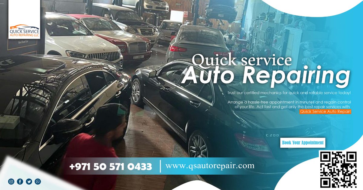 Trust our certified mechanics for quick and reliable service today!
Act fast and get only the best repair services with Quick Service Auto Repair!

#electrical #minorservice #engineoil #autorepairs #carrepair #motoroil #denting #Painting #Mechanical #Garage #AlQouz #UAE #Dubai