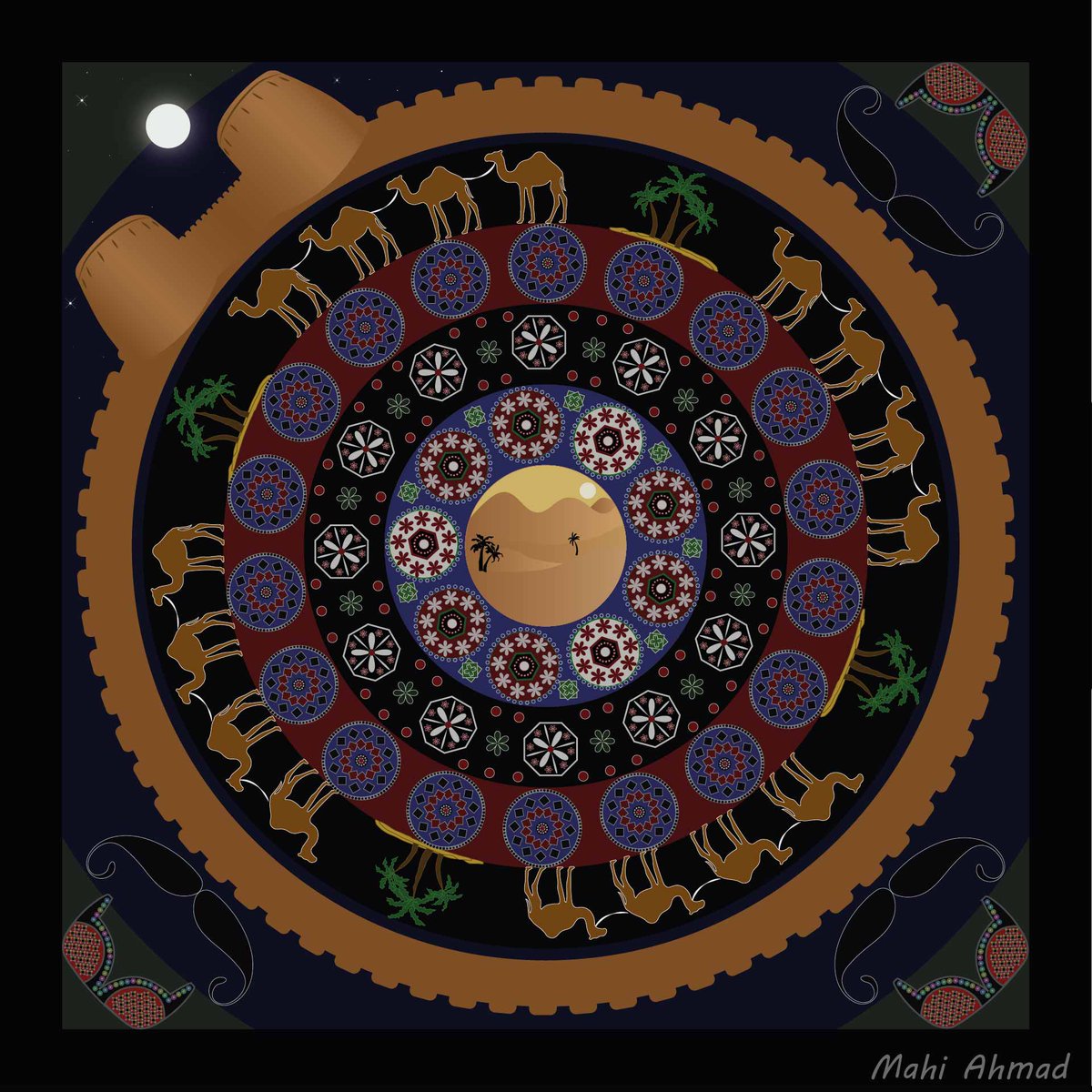 mmahiahmad's tweet photo. "Umar Marvi"

Collection: Dastaan

Mandala in Sindhi Ajrak theme featuring a famous folk lore "Umar Marvi" from Sindh, Pakistan.

3/10 available at 3tez each.

https://t.co/rI7ZLLi7cH

#NFTart #NFT #mmahiahmad #mandala #ajrak #Sindh #folklore #Umarmarvi #Vcreatenft #notsobluepfp https://t.co/41FMJnTkWw