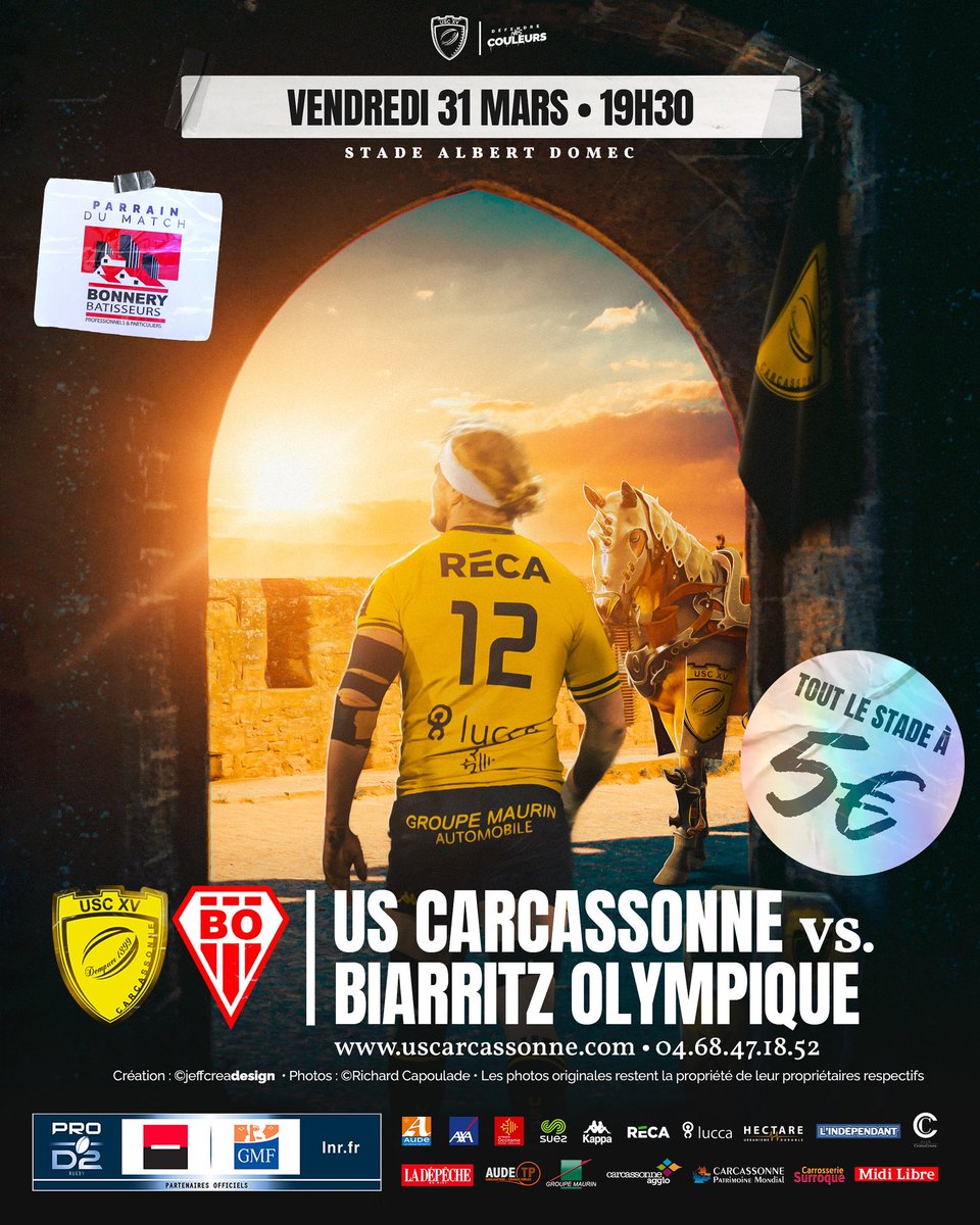 us_carcassonne's tweet photo. 𝗟𝗲 𝗽𝗿𝗼𝗴𝗿𝗮𝗺𝗺𝗲 du match contre Biarritz à Domec est disponible !

Votre avant-match avec la banda de Limos, Les Frères Rayz, restauration &amp; buvettes... Toutes les infos sont là ⬇️

https://t.co/g6iCabVtev

#USCBO #DéfendreNotreCité ⚔️ https://t.co/QTR2jxCJH9