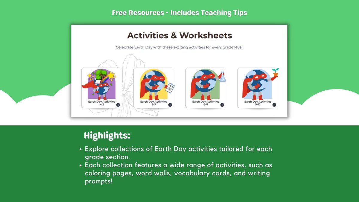 subjecttoclimat's tweet image. Free Earth Day Activities from SubjectToClimate! We have writing packs, coloring sheets, and vocabulary cards for elementary, middle, and high school students.

Explore them here: bit.ly/40u5G8j 

#EarthDay2023 #Educators #FreeTeachingResources #SubjectToClimate