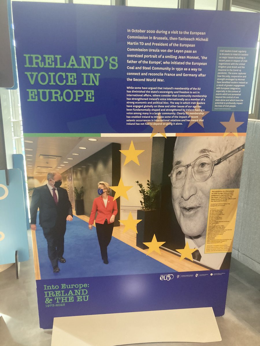 Some of the panels at the ‘Into Europe: Ireland and the EU 1973 - 2023’ exhibition at  #IUAFutureOfIreland