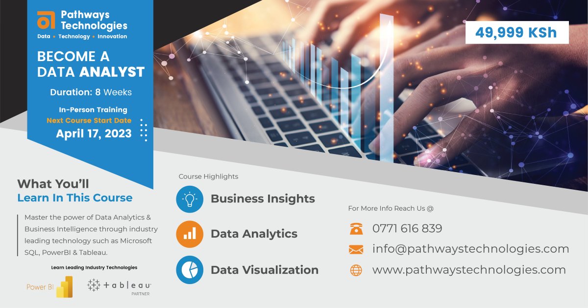 PathwaysInt's tweet photo. Are you looking to take your #dataanalytics skills to the next level? Look no further than our hands-on Data Analytics Master Class #training program! Register Now: https://t.co/Jlj0bofIVz

#businessintelligence #datasavvy #powerbi #tableau #microsoftsql #dataanalyticsmasterclass https://t.co/3IZjPAt1kx