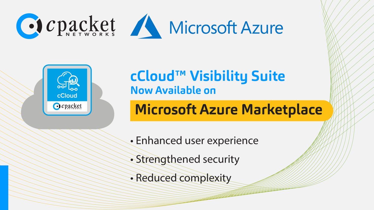 cPacket (@cpacket) on Twitter photo #cPacket Makes #cCloud #VisibilitySuite Available in the #Microsoft #Azure #Marketplace
Read the #pressrelease here:
>>> cpacket.com/news/cpacket-c…
#IT #CIO #CISO #cloud #hybridcloud #multicloud #networkvisibility #networksecurity #networkmonitoring #wireshark #netops #secops #cPacket Makes #cCloud #VisibilitySuite Available in the #Microsoft #Azure #Marketplace
Read the #pressrelease here:
>>> cpacket.com/news/cpacket-c…
#IT #CIO #CISO #cloud #hybridcloud #multicloud #networkvisibility #networksecurity #networkmonitoring #wireshark #netops #secops