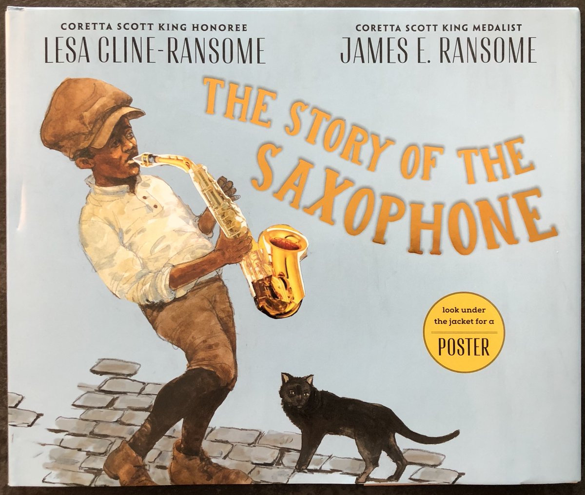 So excited to get my pre-ordered copy of The Story of the #Saxophone by @lclineransome with illustrations by James Ransome. Two of my favorite things: #music and #picturebook #biography combine into one delightful book!