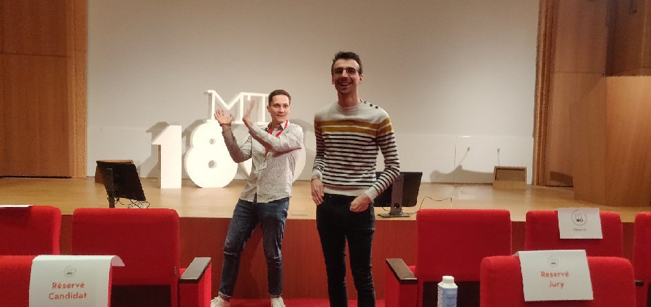 Univ_BFC's tweet image. #MT180 🔴 En direct de la demi-finale nationale de Ma thèse en 180 secondes France. ⏱️

Nous encourageons nos doctorants @jonathan_lesven  et Rémi Dornier, représentants de la région Bourgogne-Franche-Comté. 💪

@MT180FR @cnrs @FranceUniv