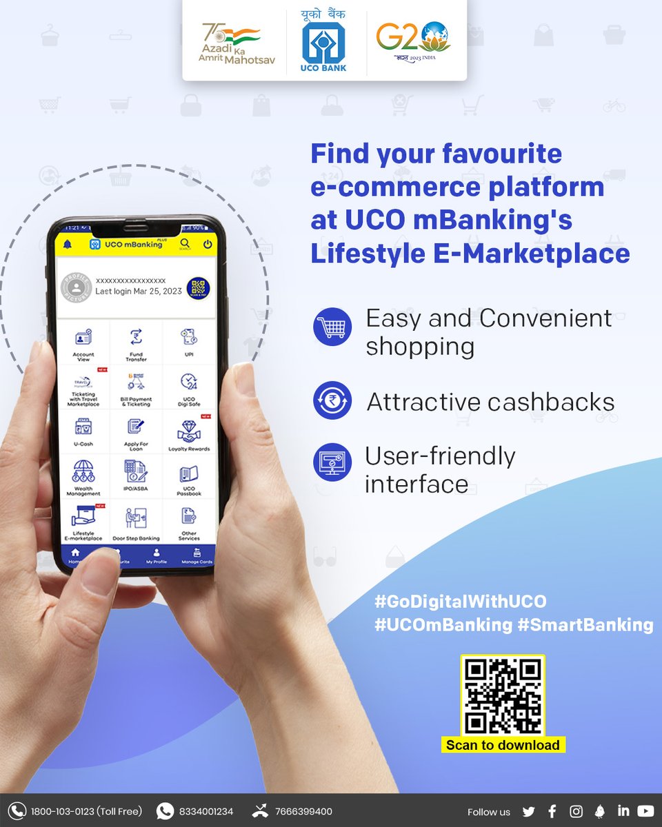 UCOBankOfficial's tweet photo. Fulfil all your shopping needs at one platform with #UCOmBankingPlus app. T&C Apply. #GoDigitalWithUCO #UCOmBanking #SmartBanking #UCOTURNS80 https://t.co/ndlEaZZqmn