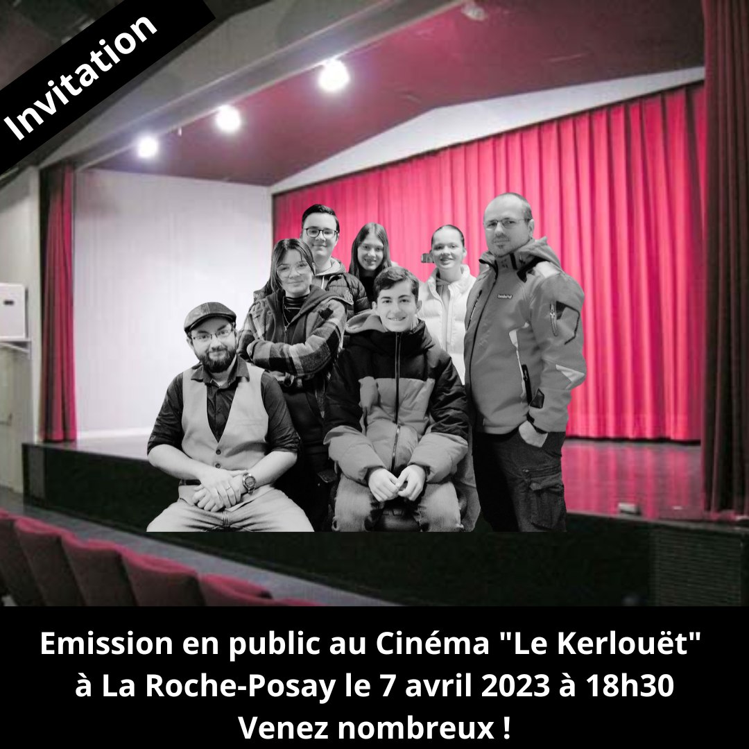 Les Jeunes Aux Micros vous invite à venir découvrir les joies d'une émission en public au cinéma le Kerlouët à La Roche Posay
Soyez nombreux à les soutenir !!! 😉

#radio #associations #larocheposay #grandchatellerault #chatelleraultcabouge #mcl #cinéma #ozondes