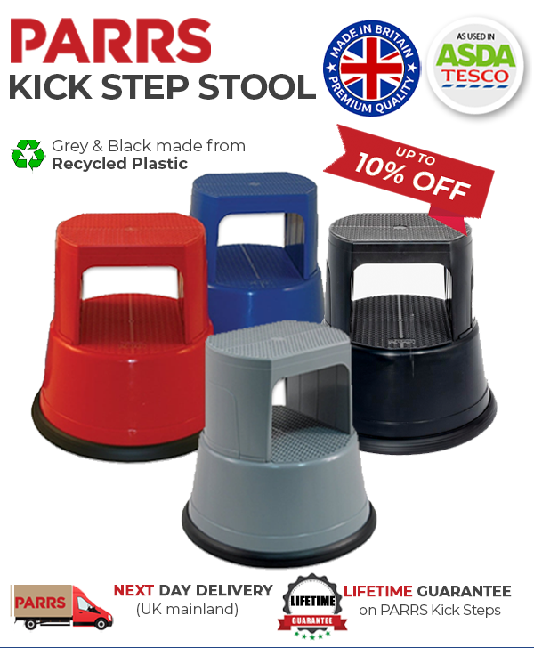 ParrsWorkplace's tweet photo. Health and Safety Managers of the UK's leading supermarkets and high street chains specify PARRS Kick Step Stool as the safest most reliable mobile step stool available. The only kick step to be certified to EN 14183: 2003. https://t.co/mcHzxGEMZn #kickstep #stepstool #stool https://t.co/lGkwWgB26E