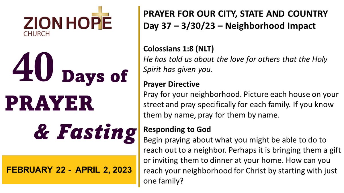 ZionHopeChurch's tweet photo. Day 37 - 40 Days of Prayer and Fasting - *https://t.co/DPry6VWuhj* https://t.co/0GmgabIjlD