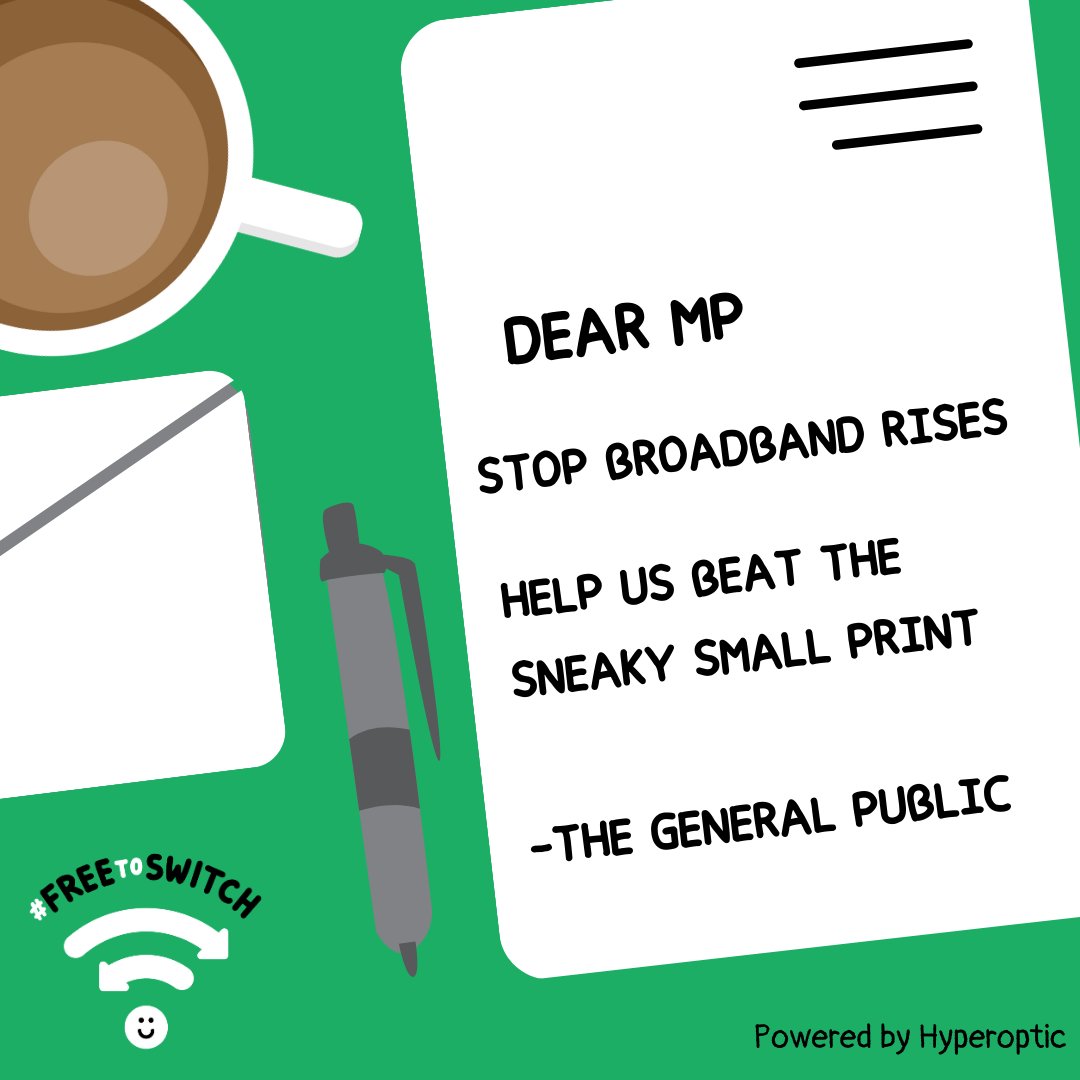 Big broadband companies are using sneaky small print to increase bills by up to 14%, even during the current #CostOfLivingCrisis 😡

This is not fair, and it needs to change.

Act now by telling your MP to change the rules and stop them from doing this 👉 bit.ly/Broadband-Tell…