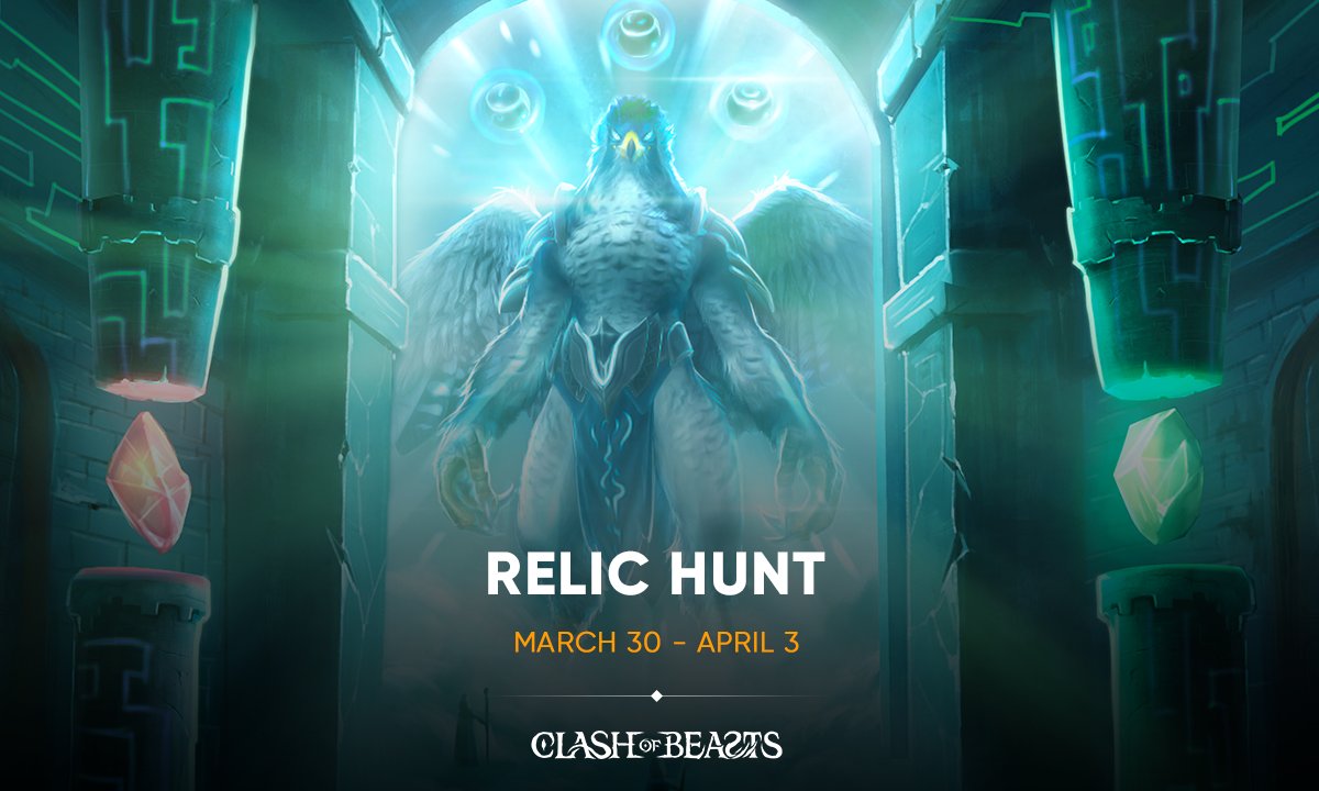 Mercenaries! Our enemies await us on the field of battle! It is time to pillage their encampments and reclaim precious artifacts in the name of the gods!

Relic Hunt runs from Thursday, March 30, 10AM (UTC) to Monday, April 3, 10AM (UTC). 

Read more here: clashofbeasts.com/relic-hunt-eve…
