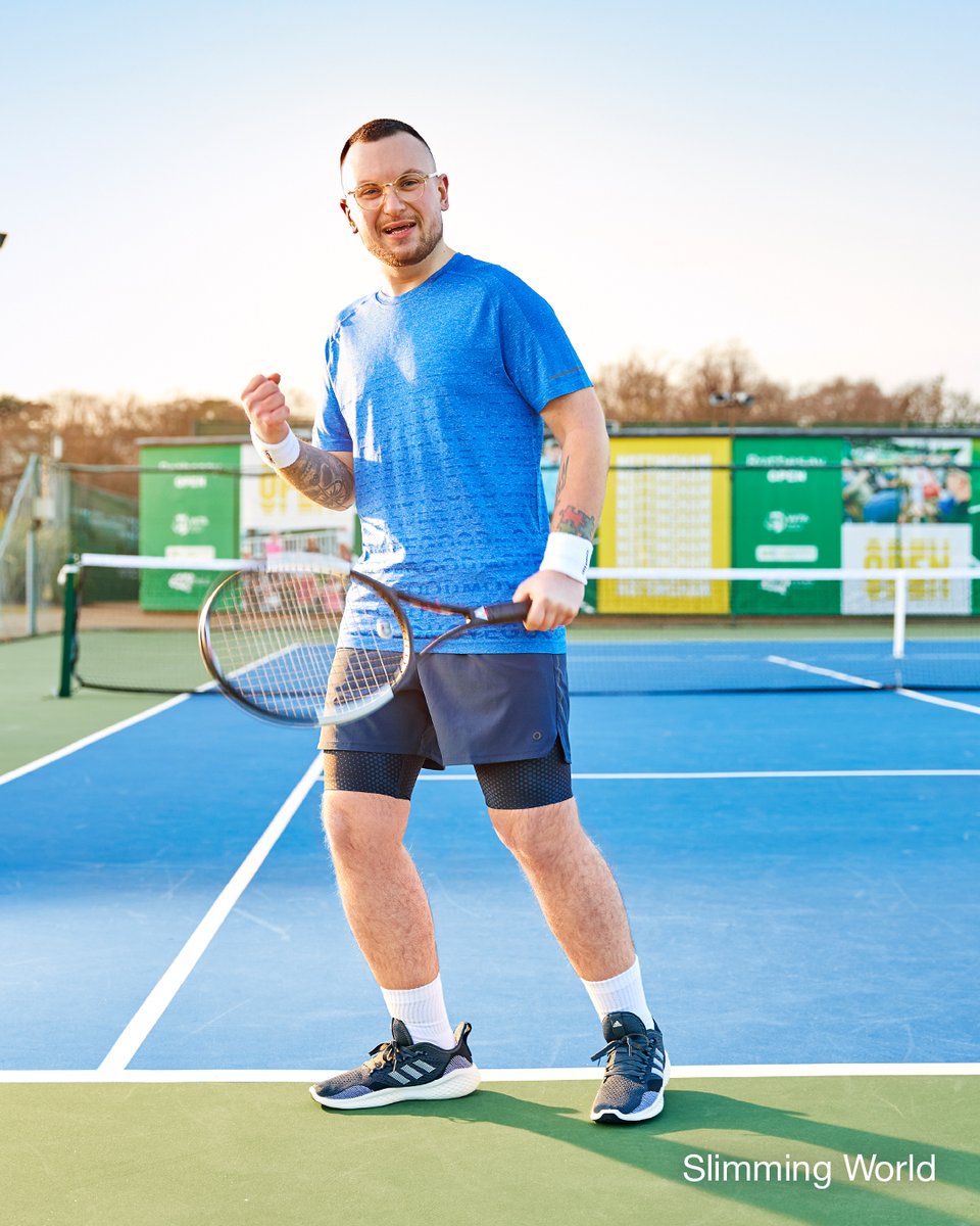SlimmingWorld's tweet photo. Josh is serving serious #WeightLoss goals after losing a fantastic 8st and finding a love for moving more on the #Tennis court. Read his story in the latest issue of #SWMagazine, available on newsstands now πβ¨. https://t.co/NbWUfqN1VX