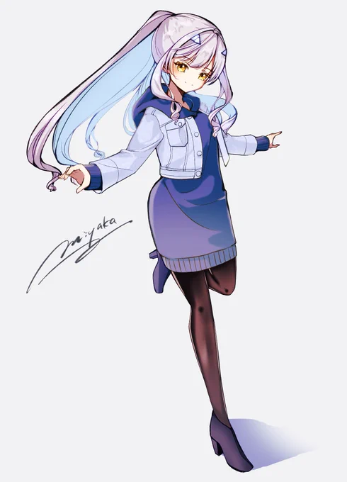 青セーターめりゅ 