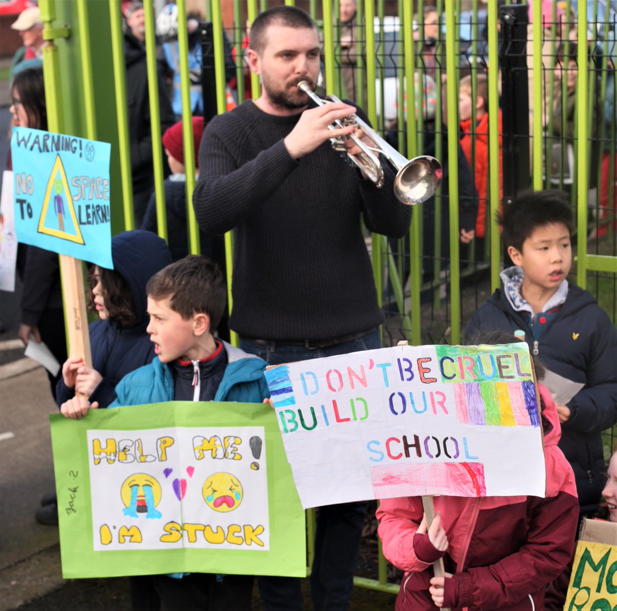 A resounding message from children, staff, parents and the amazing Riverview community, asking for what our children need - enough classroom space for teaching and learning. Thanks so much to public reps who came to show their support. It was a magical morning of action.