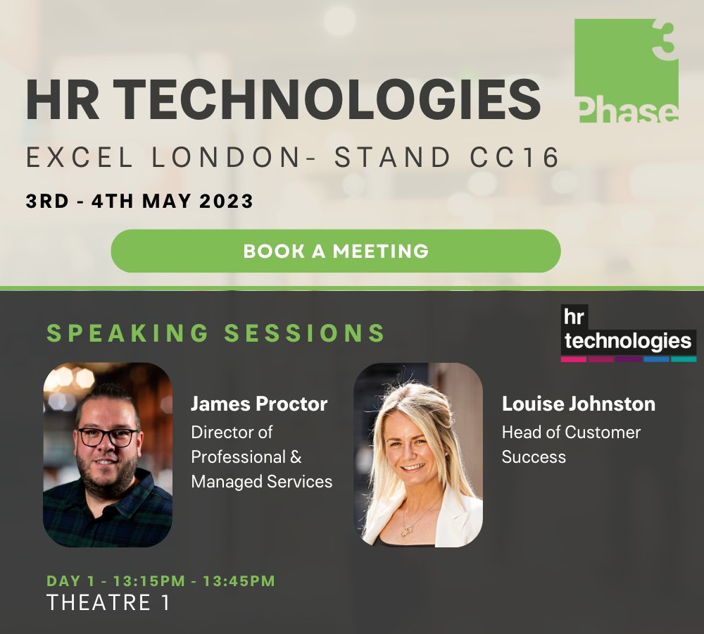 phase3c's tweet photo. We're can't wait to be exhibiting at the upcoming HR Technologies Event at @ExCeLLondon, and we'd love to see you on our stand, CC16!
Want to make the most out of your visit? Book a meeting with our team: https://t.co/0EIeKIRQ3m
#hrtechnologies #hrtechevent #excel https://t.co/QC4lNHmM5R