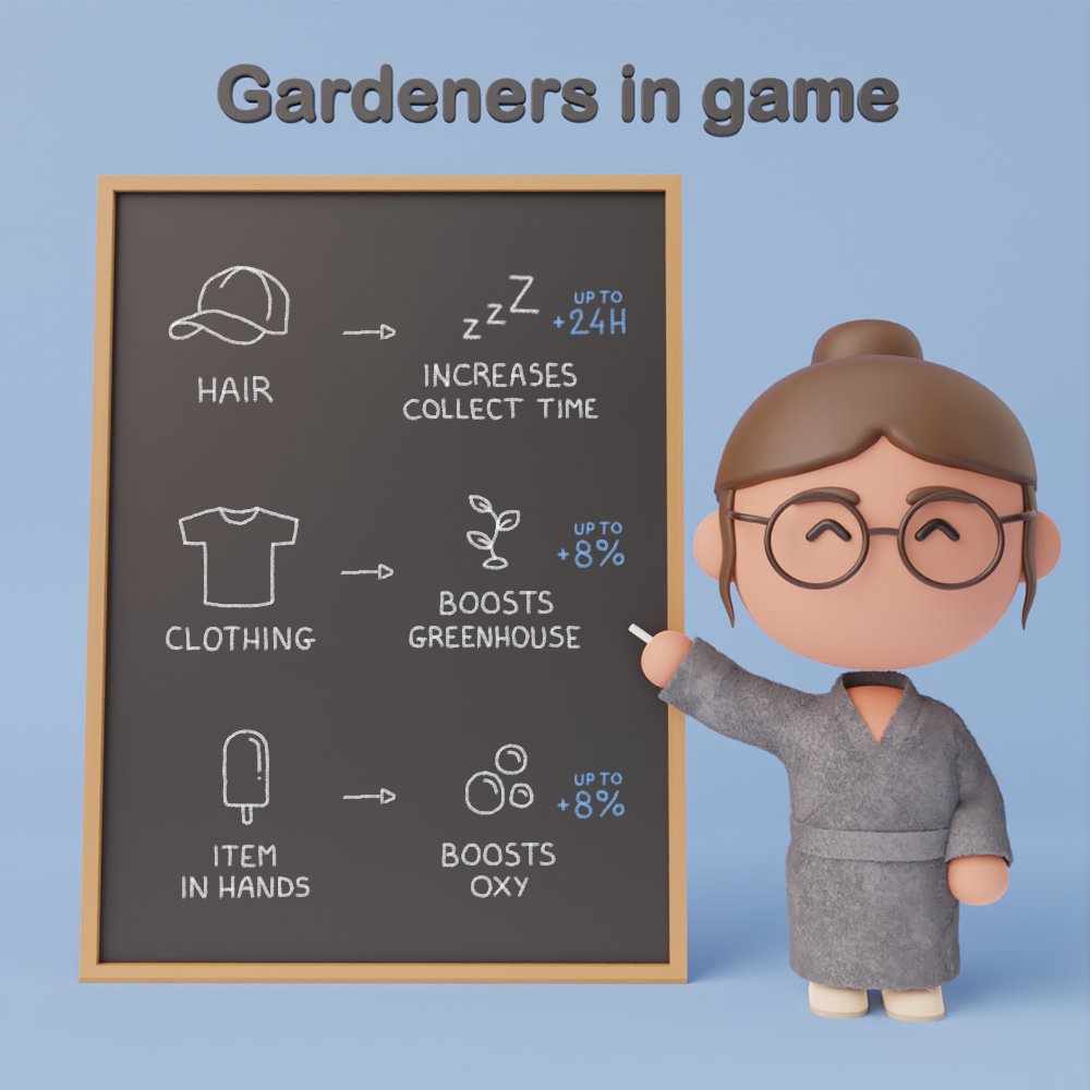 etrees_'s tweet photo. GARDENERS UTILITIES 🦋

🌍 Each Gardener has its own stats, based on its attributes. The better its rank, the higher its stats will be.

In addition, you will be able to stake up to 10 Gardeners in-game.

🌱 RT + Comment to win 0.5 $EGLD https://t.co/GMDDv1Uj5o