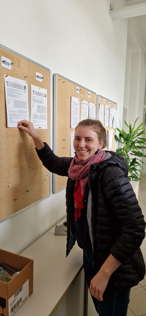 An exciting moment @BokuEcology today! Recent Ph.D. graduate @AnneFitzky posts her newest paper on our wall of publications! Congratulations!!Read more about BVOCs in stressed trees here: doi.org/10.1016/j.ufug… #urbantrees #BVOC  #climatechange #saltstress