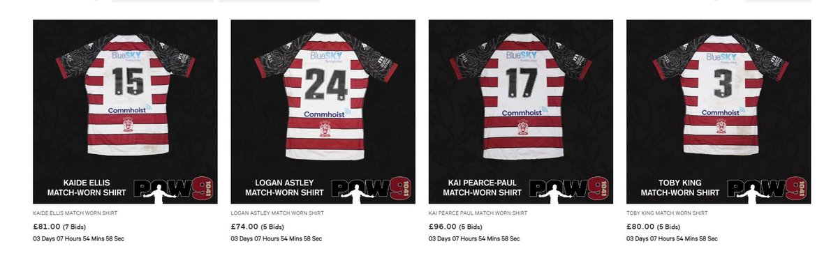 store.wiganwarriors.com/auction/auctio…
3 Days left on the Auction for a match worn Sam Powell Testimonial Shirt !!  Unique item and to support Sam ......... grab yourself a bargain, get bidding ! 
#Ancient&amp;Loyal18
🍒🤍