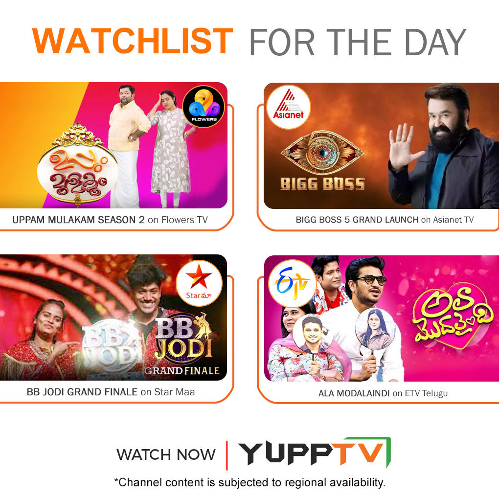 yupptv's tweet image. Beat the #midweekblues with a little try-which-make-you-happy spirit.
Check #YuppTV watchlist &amp;amp; Pick your favorite!
#YuppTVUS #YuppTVEU #YuppTVAPAC #YuppTVMidEast 
*Channel content is subjected to regional availability.