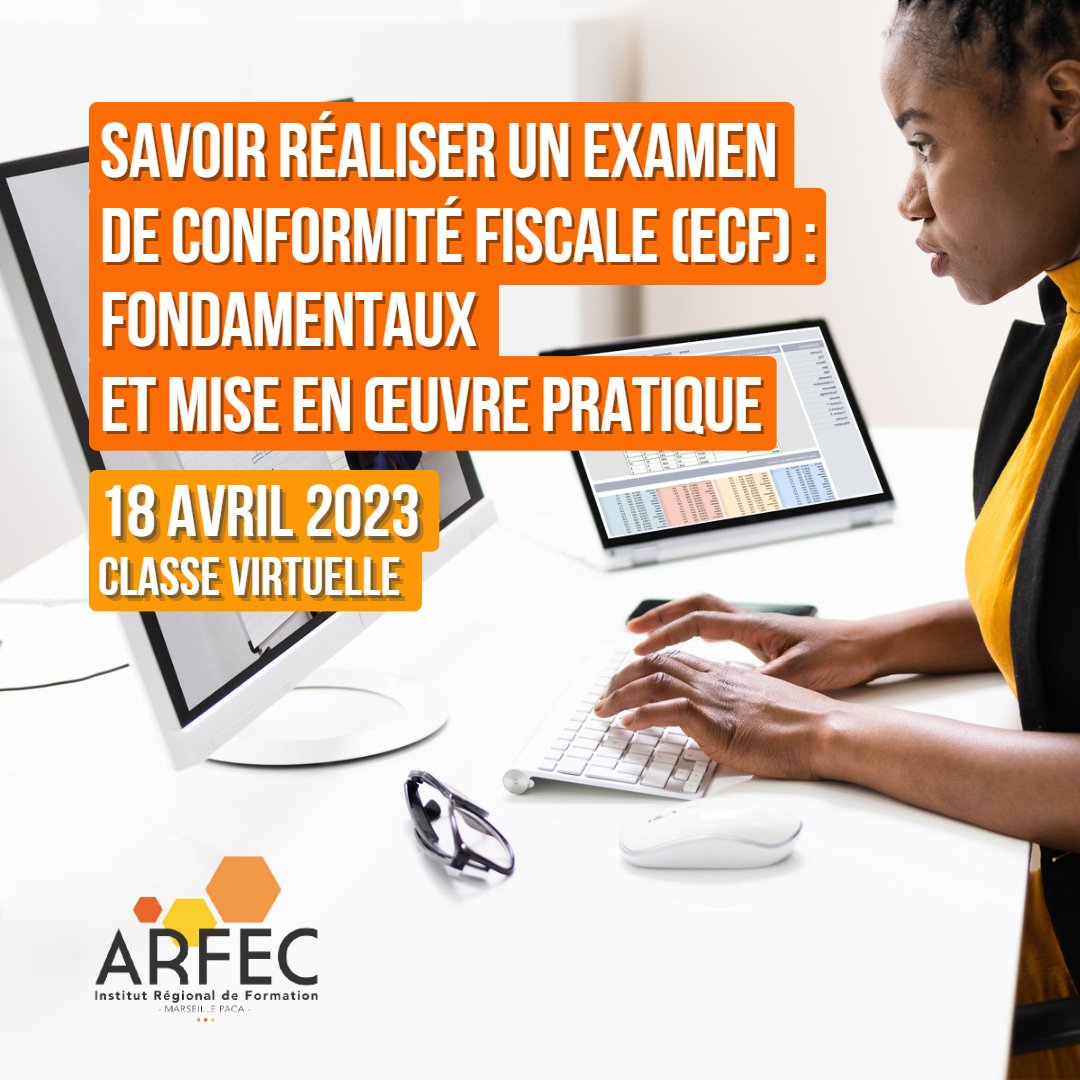 ARFECFormation's tweet photo. 🎓 « Savoir réaliser un examen de conformité fiscale (ECF) : fondamentaux et mise en œuvre pratique »

Animateur : Jean-Pierre COSSIN

🔗 https://t.co/Doijvwdz0x 

📅 18/04/2023
📍 Classe virtuelle

Contact :
📞 04 91 29 01 84   /   07 86 06 93 63
📧 commercialarfec@oecpaca.org https://t.co/yIhHBwtSai
