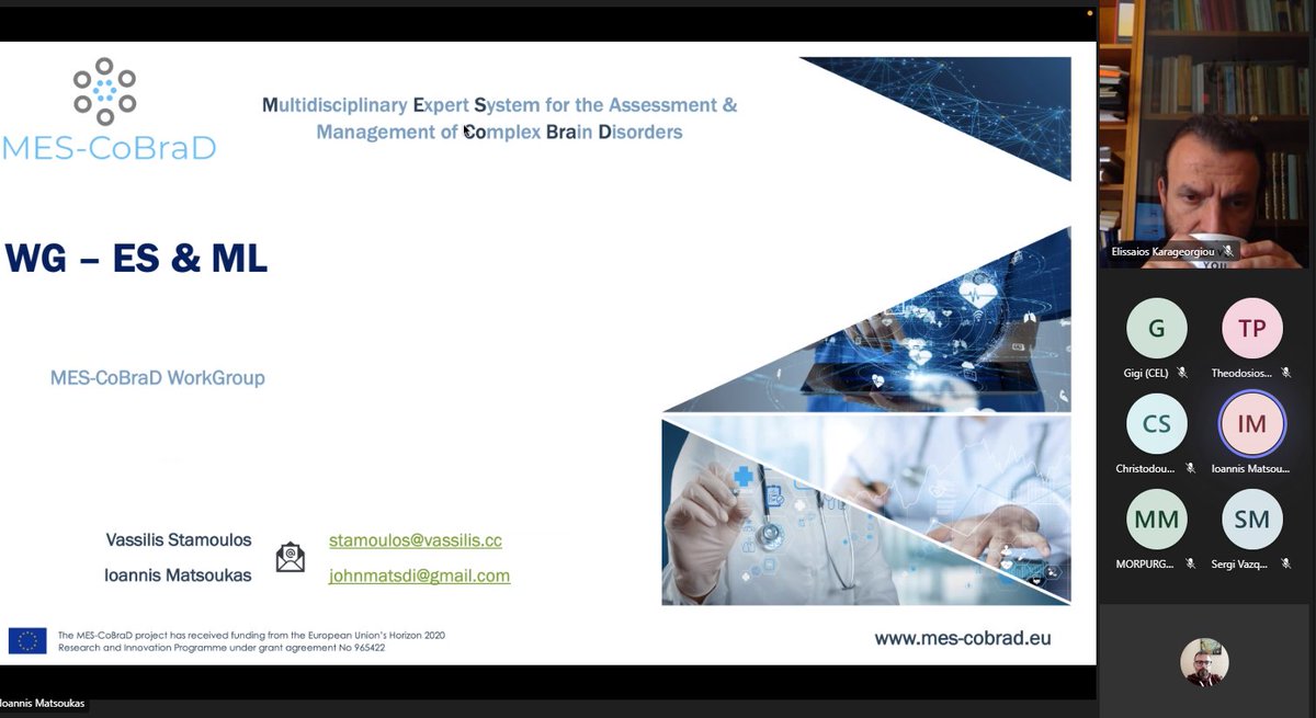 MESCoBraD's tweet photo. Our internal #workgroup on Expert Systems and Machine learning applied in the #mescobrad solution and integrated in the MES-CoBraD platform has just started! Hosted by our partners @EvolProjects #research #cobrad #medicaldata #ai #ml https://t.co/TZnjsHlKqQ