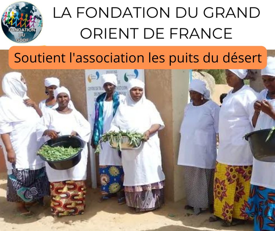 La Fondation du Grand Orient de France fondation-godf.org soutient l’association « les puits du désert » lespuitsdudesert.org ses cours d’alphabétisation nécessaires aux femmes nigériennes pour une meilleure gestion des biens communautaires
#fondation
