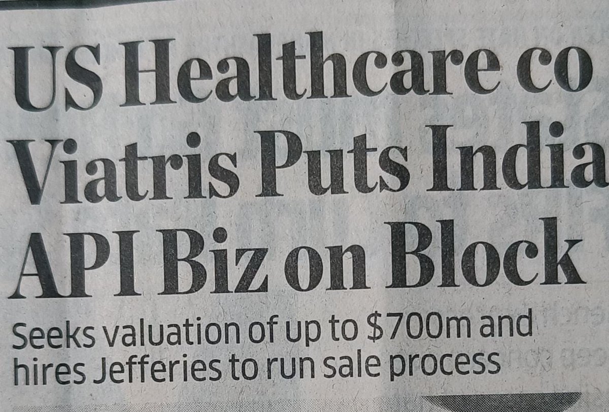 Webinar_Stores's tweet photo. US Healthcare co Viatris Puts India API Biz on Block
#ramnavami2023 #PathuThala #RamNavmi #vunzigewoensdag  #MARKLEE2NDSOLO #StarMagicalProm2023 https://t.co/p7M90kfko6