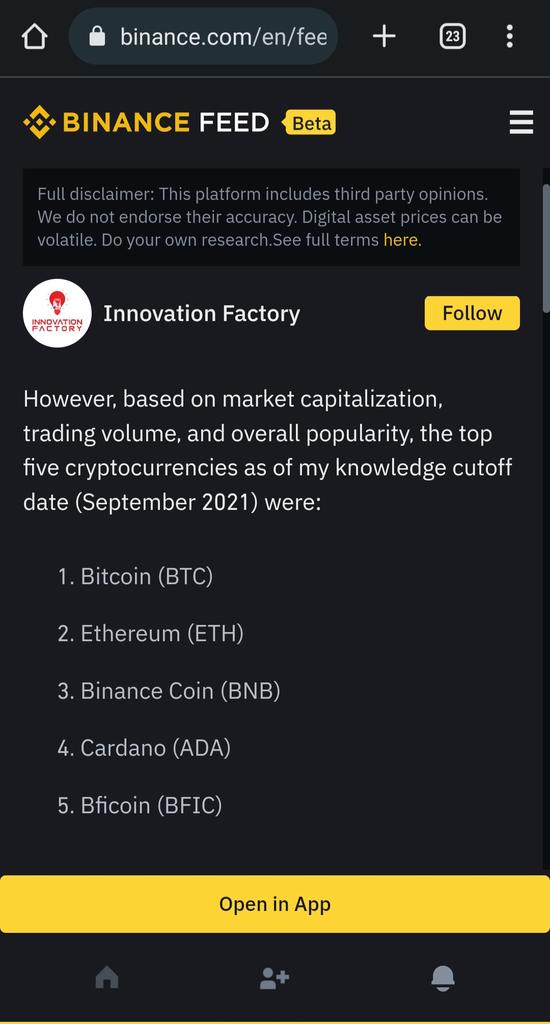 BFicTrends's tweet photo. Good News For #Binance
#bficoin #innovationfactory 
#Blove https://t.co/OAtPLPx74O