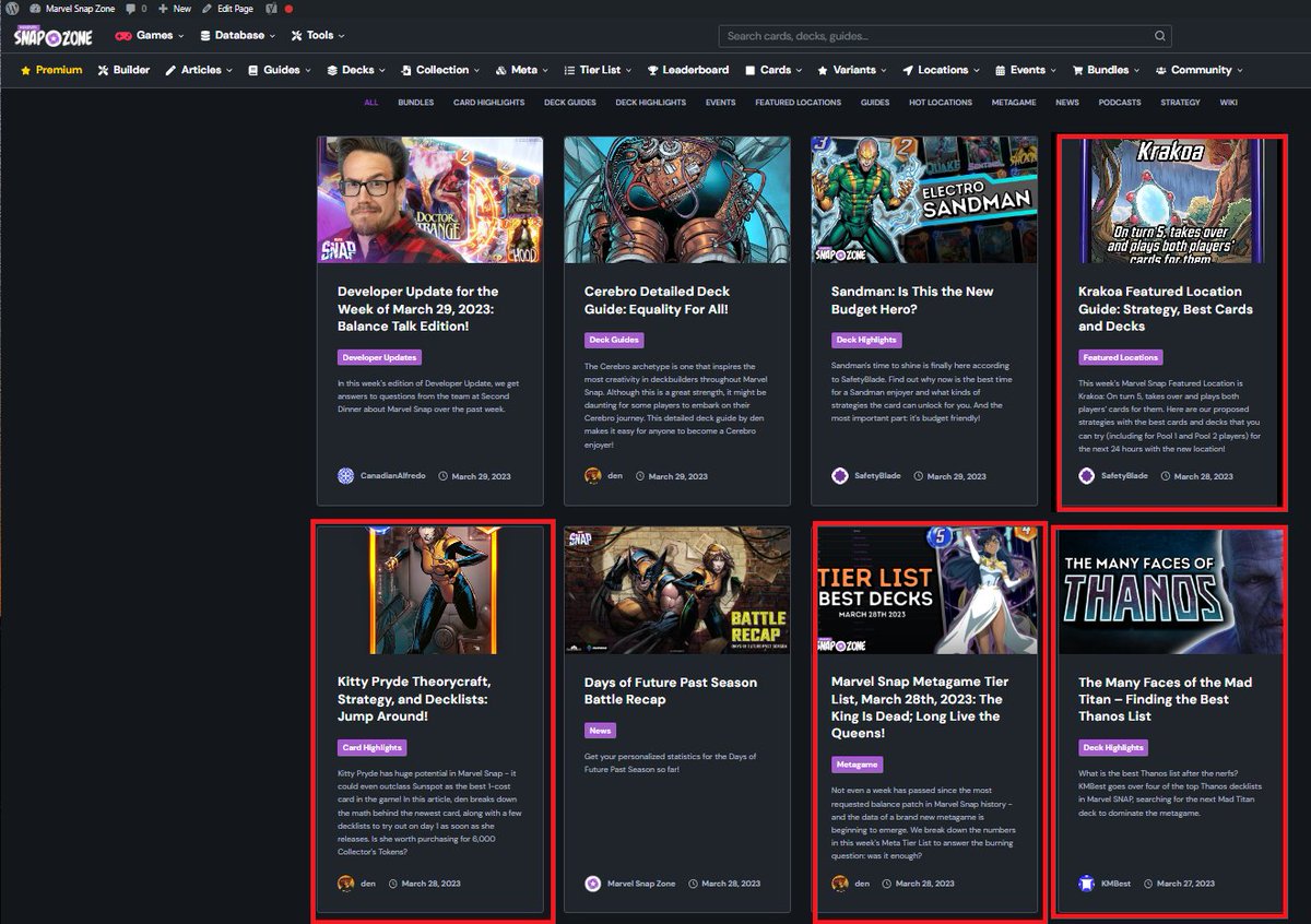 den on X: Hi @DotEsports, I randomly happened to find you had a Marvel Snap  article page. And most, if not all of those, come from plagiarized  @MarvelSnapZone pieces. I have never