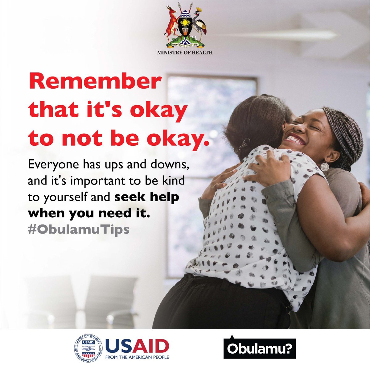 𝗗𝗼𝗻’𝘁 𝗯𝗲𝗮𝘁 𝘆𝗼𝘂𝗿𝘀𝗲𝗹𝗳 𝘂𝗽. 
It’s OKAY to not be okay. 

Everyone has ups and downs, and it's important to be kind to yourself and seek help when you need it.

#ObulamuTips
#mentalhealth 
#healthylifestyle