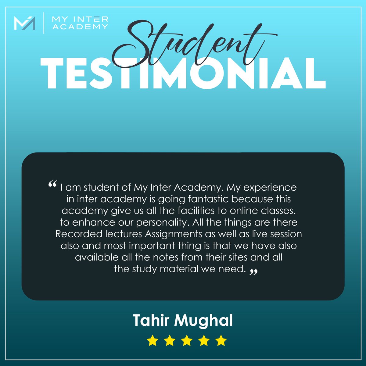 MyInterAcademy2's tweet photo. A trusted online platform among the students. One of our student has some really good reviews to share.

✅ Contact us: +92 330 2398073 - 72

#MIA #ECAT #MDCAT #XII #review #Deadline #tracking #testimonial #satisfiedcustomer #trust https://t.co/AT80dRkI7M