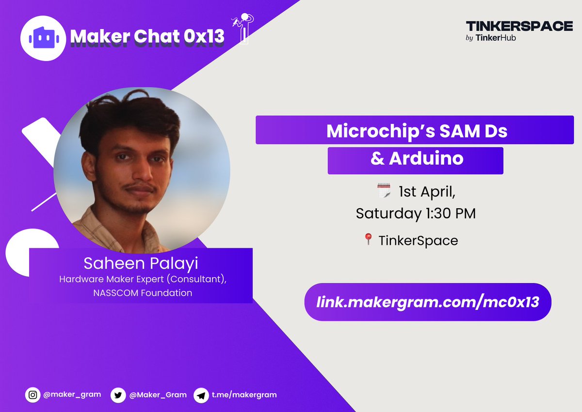 Maker_Gram's tweet photo. Join us for #MakerChat 0x13 on #Microchip's SAM and #Arduino products! 

Expand your knowledge, connect with like-minded enthusiasts, and learn from the best in the business. Sign up now for our thrilling event

Don't miss out! 
https://t.co/aPWGTQQfCZ

#MakerGram https://t.co/RBwJ8BUgTu