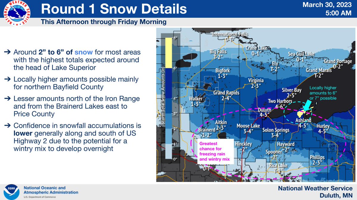 NWS Duluth on Twitter "The latest snow total graphic. Note this just