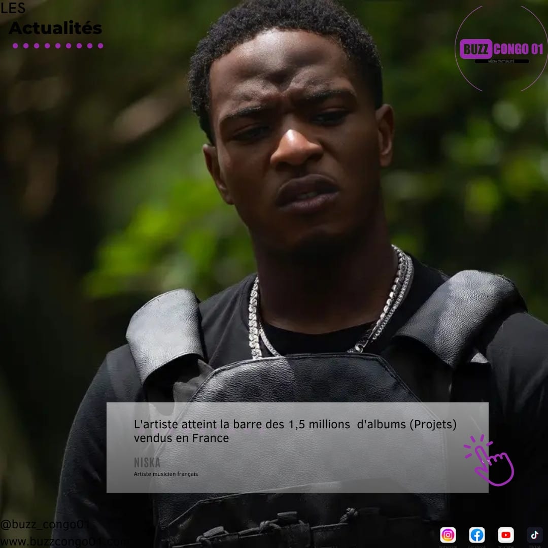 buzz_congo01's tweet photo. Rappeur français @Niska_Officiel atteint la barre des 1,5 millions d’albums (projets) vendus en France 🇫🇷 ! Il est le 10ème rappeur qui a vendu le plus en solo dans l’histoire du rap français 👏

#buzzcongo01  #brazzaville🇨🇬 #243🇨🇩 #team243 #tracekitoko #niska #music #rapfrancais https://t.co/Rk3SZXMrlw