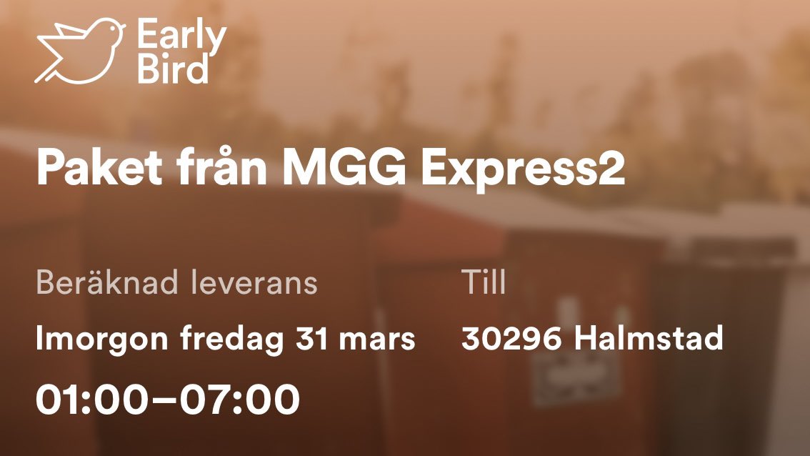 Bra tid för leverans av paket🙃