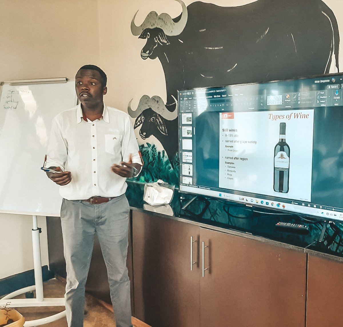 TheWineCentre's tweet photo. Our very first @WSETglobal course in Rwanda! #WSETLevel3 graduate Alister Zengenene took 10 students from the @Singita_ Chefs Academy through their #WSETLevel1 Award in Wines. Huge thanks to Singita and also @prueleithchefs  Chefs Academy who helped facilitate the learning. https://t.co/mfHxad9rE4