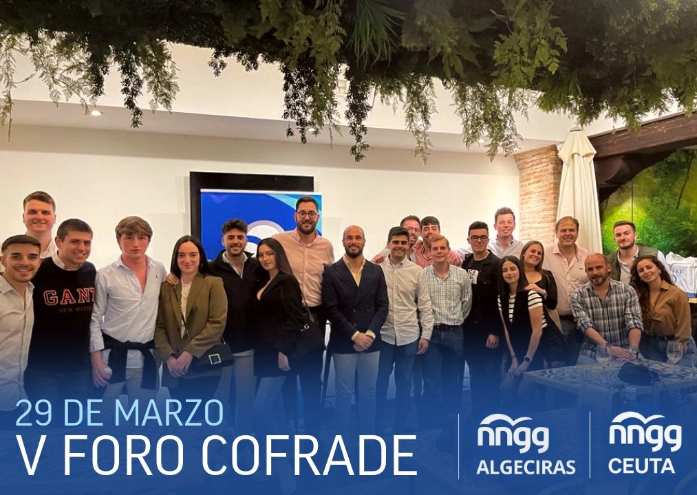 NNGGCeuta's tweet photo. 🗣️En la tarde de ayer, asistimos al V FORO COFRADE, organizado con los compañeros de @NNGGAlgeciras .

💙 Dar las gracias también a la Tertulia Cofrade Gratia Plena y a Opera 17.

#Ceuta #España #Algeciras #NNGG #NuevasGeneraciones https://t.co/s2tLfqiTGK