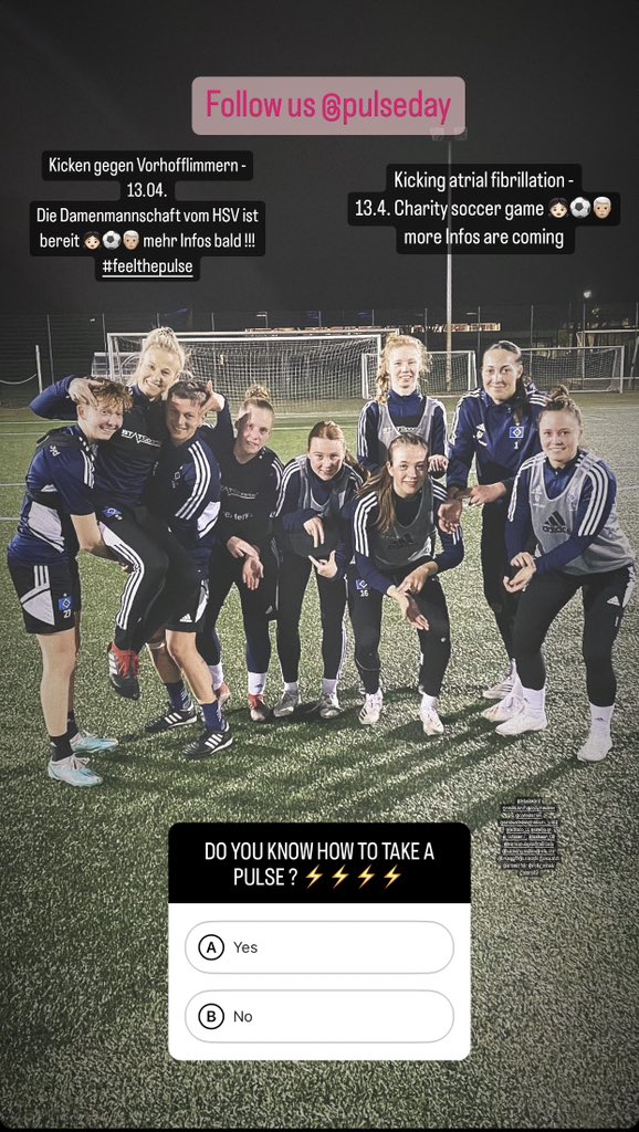 Kicken gegen Vorhofflimmern /// Kicking atrial fibrillation #feelthepulse #keeptherhythm <a href="/AGEP_DGK/">AGEP</a>    <a href="/HSVFrauen/">HSV-Frauen</a> instagram.com/p/CqaHoXZjcRl/…