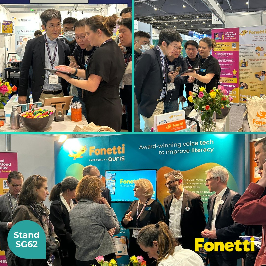 It's another fun-filled day at #BETT, talking with passionate educators about how #Fonetti supports teachers to drive massive improvements in pupil #literacy outcomes. If you're at BETT, visit us on Stand SG62 and find out why we're so busy! #BeProudReadAloud #TheReadAloudApp