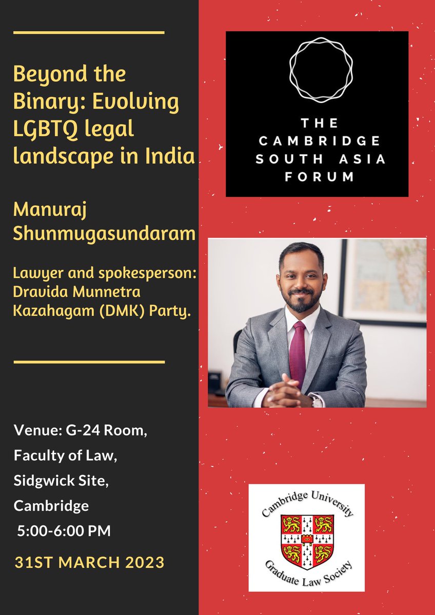 Manuraj S (@manuraj1983) on Twitter photo Looking forward to speaking at Cambridge <a href="/thecamsaf/">The Cambridge South Asia Forum</a> tomorrow on a field of law that is emerging into an exciting modern jurisprudence. Looking forward to speaking at Cambridge <a href="/thecamsaf/">The Cambridge South Asia Forum</a> tomorrow on a field of law that is emerging into an exciting modern jurisprudence.
