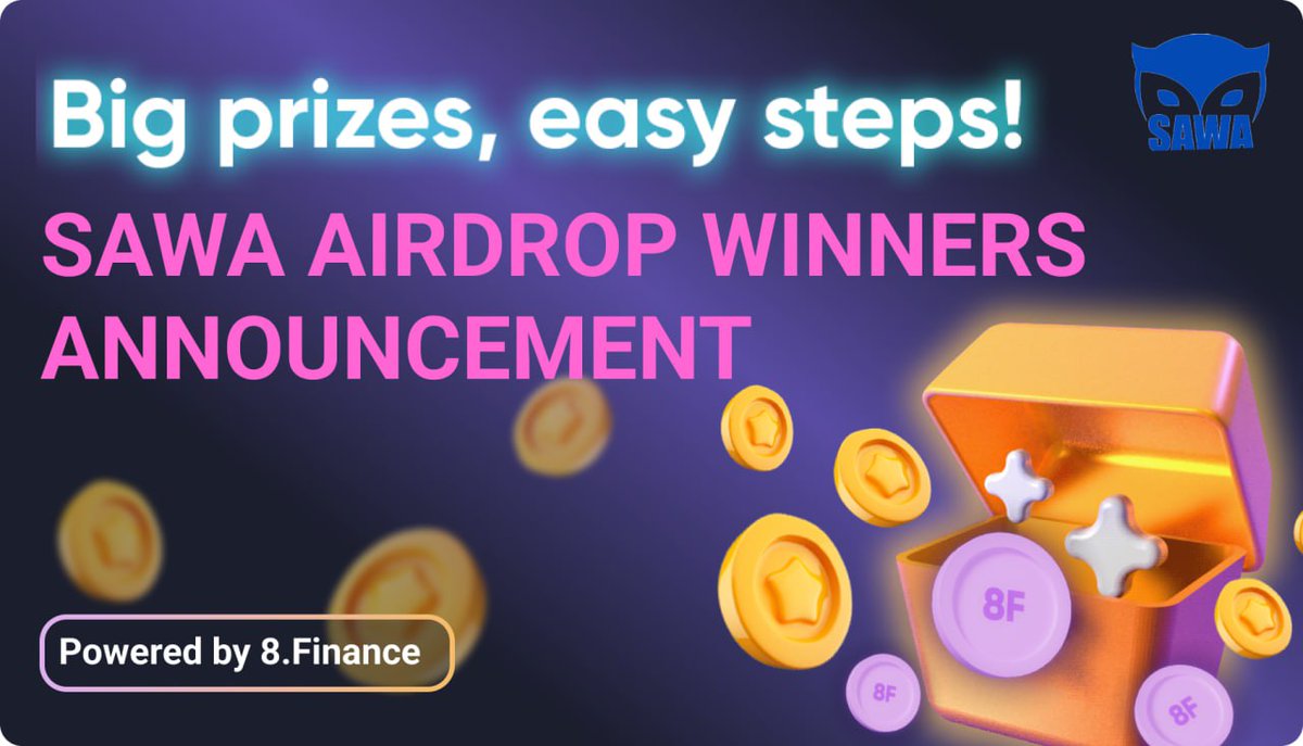 😎🚀@sawacryptoofficial AirDrop - has ended🔥

We are happy to announce 100 winners ❗️🎁

👉 docs.google.com/spreadsheets/d…

Only the first 7 letters are visible. We will send a letter to all the winners with information about the prize🎁

#SAWA #EduFi #DeFi #crypto #Web3 #Airdrops